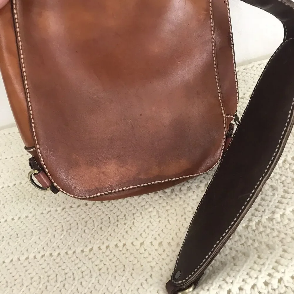 Artisan Colorblock leather cross body Sling bag mini Teardrop backpack